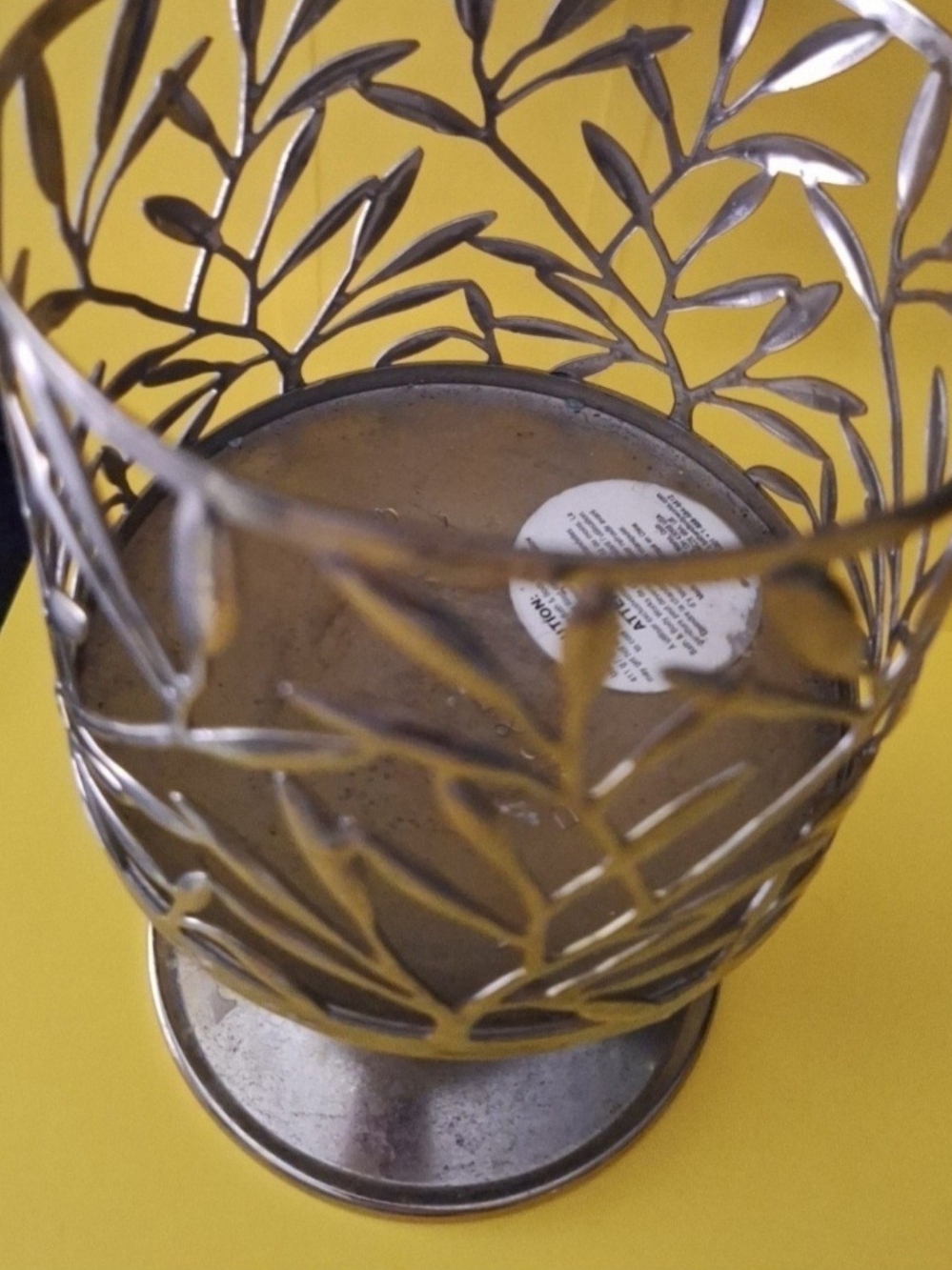 Bath & Body Works Silver Leaf Cutout Candle Holder